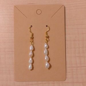 *3/$20* New Freshwater Pearl Semi Precious Gem Stone Dangle earrings